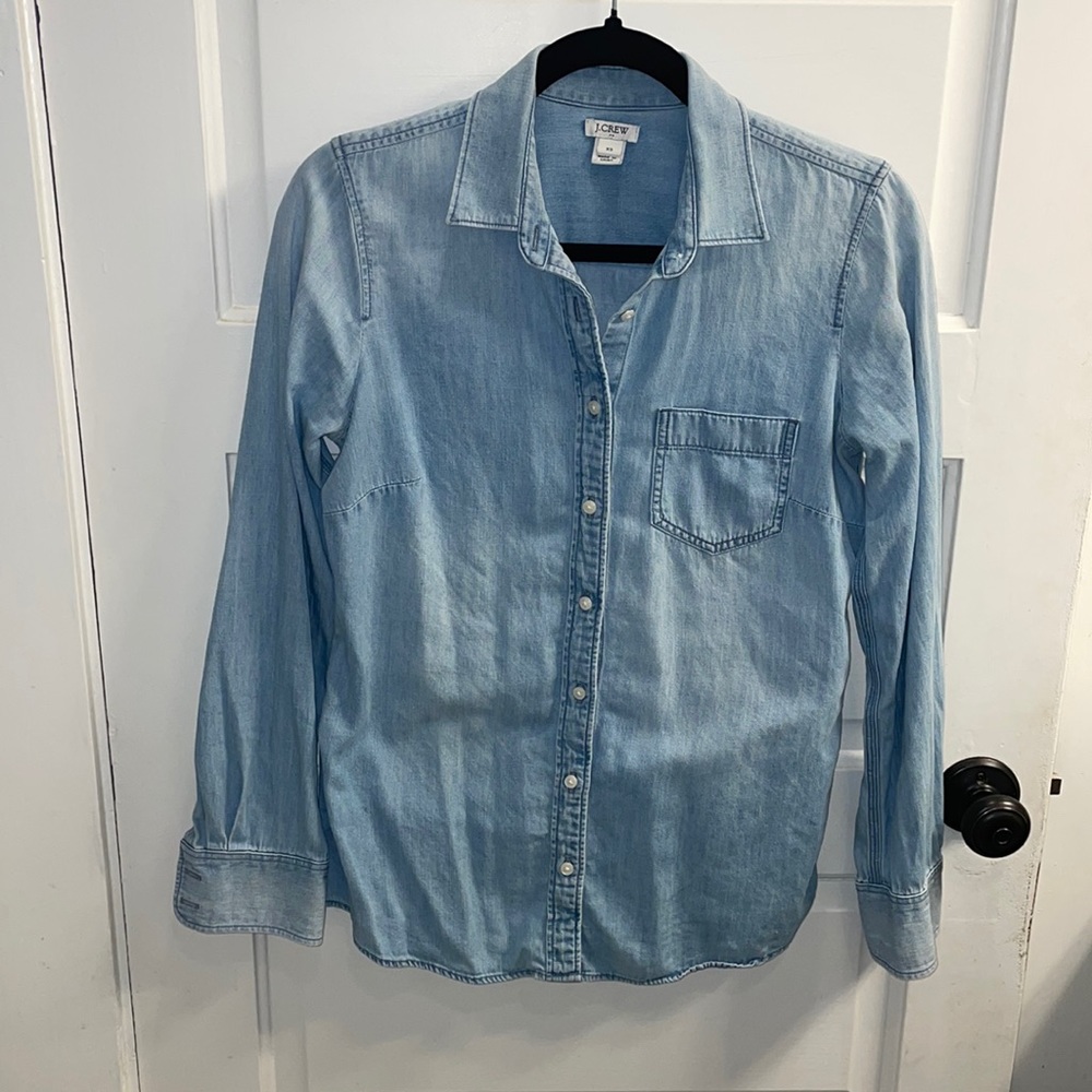 J crew chambray denim shirt xs
